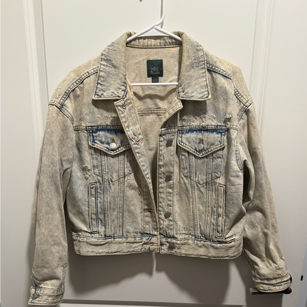 Cream Jean Jacket Cropped Style